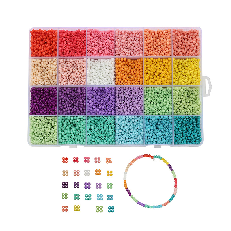 Color Acrylic Beads 24 Grid Baking Varnish Millet Beads Boxed Handmade Diy Necklace Accessories Materials Color Acrylic Beads 24 Grid Baking Varnish Millet Beads Boxed Handmade Diy Necklace Accessories Materials