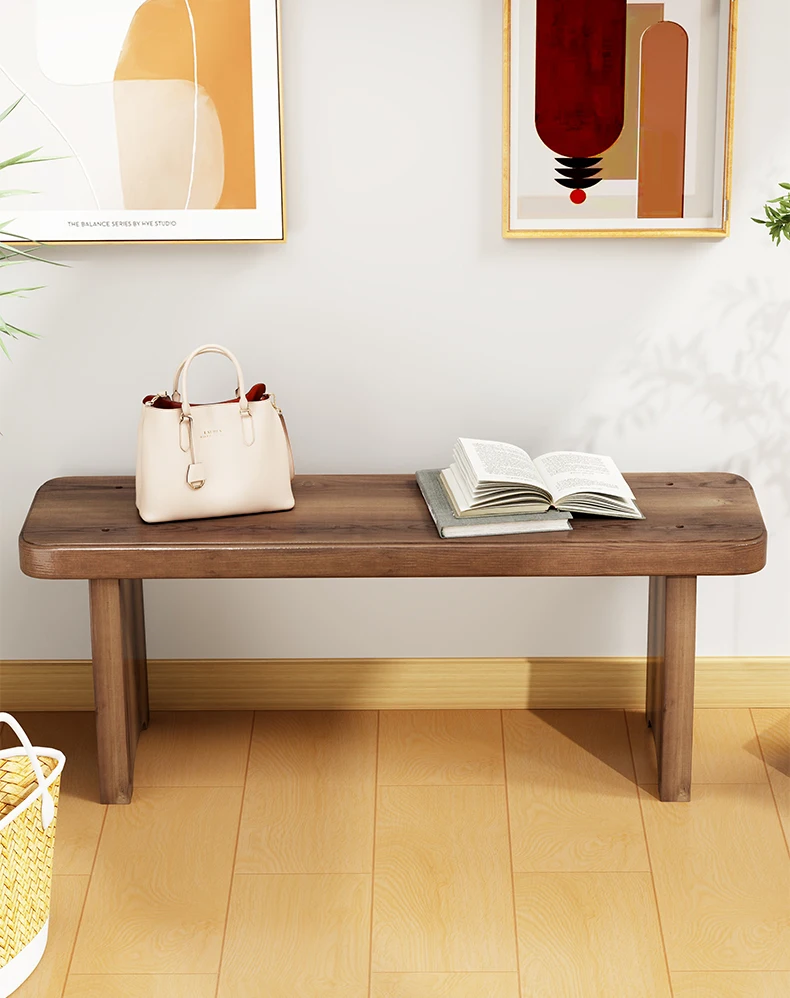 Solid Wood Entryway Bench - Multi-Purpose Stool For Living Room, Sofa Side Table &Amp; Shoe Storage, Rustic Home Decor Solid Wood Entryway Bench - Multi-Purpose Stool For Living Room, Sofa Side Table &Amp; Shoe Storage, Rustic Home Decor - Image 20