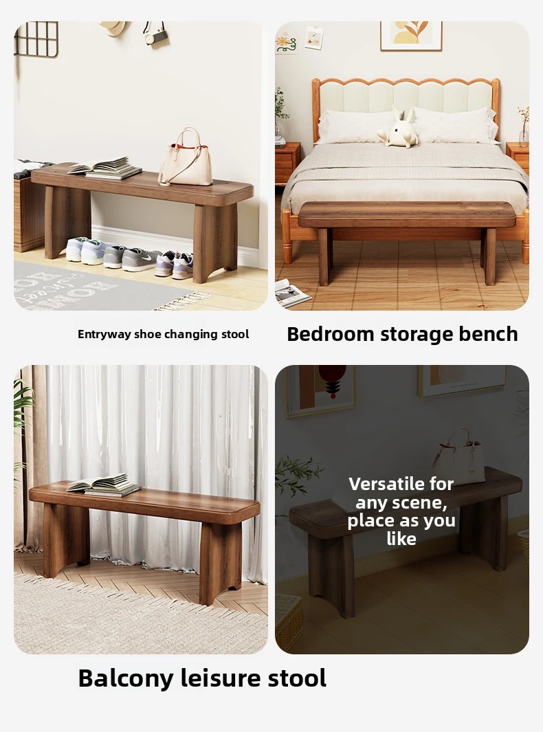 Solid Wood Entryway Bench - Multi-Purpose Stool For Living Room, Sofa Side Table &Amp; Shoe Storage, Rustic Home Decor Solid Wood Entryway Bench - Multi-Purpose Stool For Living Room, Sofa Side Table &Amp; Shoe Storage, Rustic Home Decor - Image 22