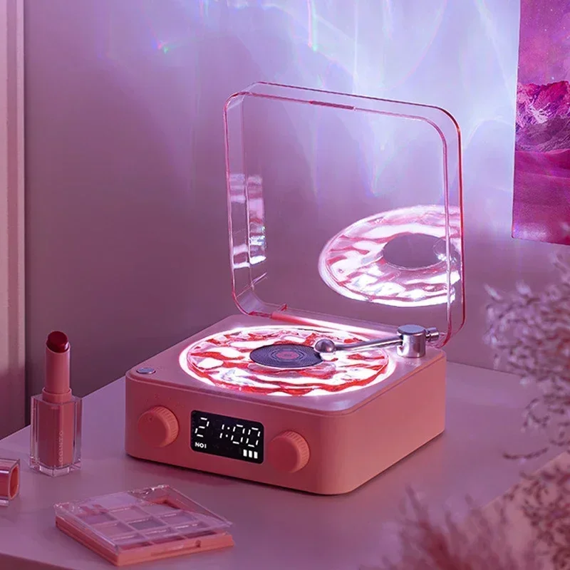 Waves Vinyl-Player Mit Bluetooth-Lautsprecher, Rgb-Licht &Amp; Weißem Rauschen – Retro-Lautsprecher Im Plattenspieler-Stil Als Schlafhilfe Waves Vinyl-Player Mit Bluetooth-Lautsprecher, Rgb-Licht &Amp; Weißem Rauschen – Retro-Lautsprecher Im Plattenspieler-Stil Als Schlafhilfe - Image 5