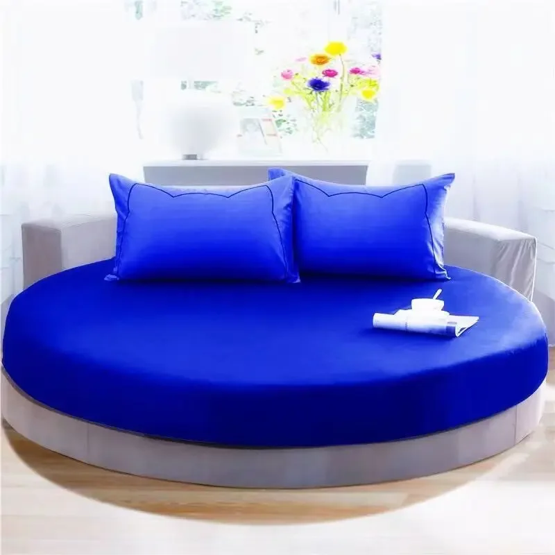 100% Cotton Round Bed Sheet Set Elastic Band Soft Skin Friendly Fitted Sheets Set Elastic Band Bedsheet 3/1 Pcs Mattress Cover 100% Cotton Round Bed Sheet Set Elastic Band Soft Skin Friendly Fitted Sheets Set Elastic Band Bedsheet 3/1 Pcs Mattress Cover - Image 5