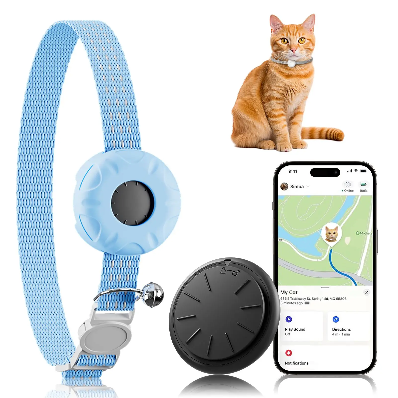 Gps-Tracker, Wasserdichter Haustier-Tracker Für Katzen, Gps-Tracker-Halsband Für Katzen Mit Elastischer Sicherheitsschnalle (Nur Ios), Keine Monatliche Gebühr Gps-Tracker, Wasserdichter Haustier-Tracker Für Katzen, Gps-Tracker-Halsband Für Katzen Mit Elastischer Sicherheitsschnalle (Nur Ios), Keine Monatliche Gebühr - Image 11