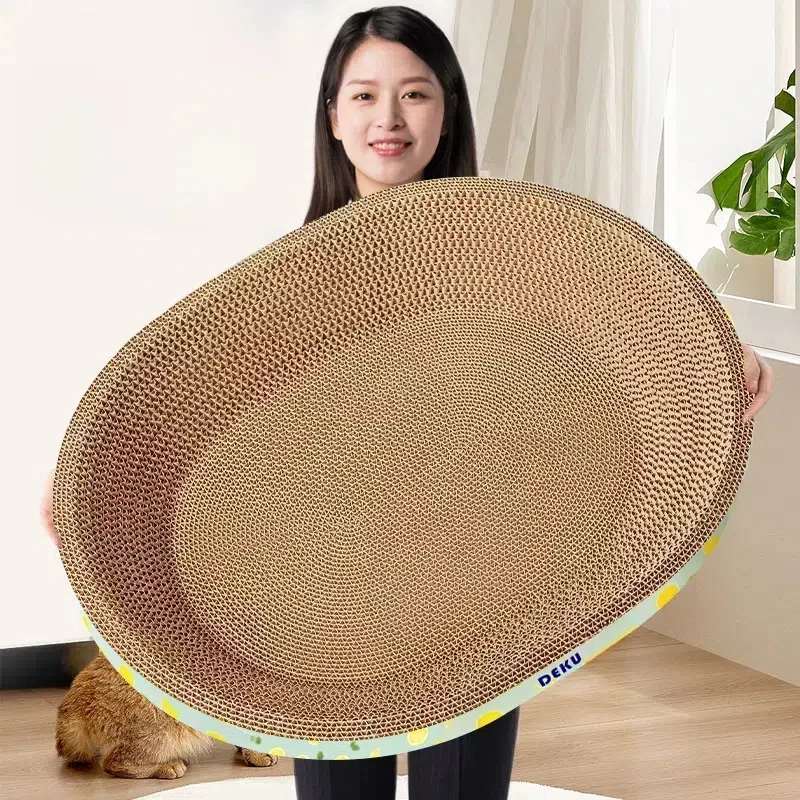 Cardboard Cat Scratchers Round Shape Scratching Bed Scratch Lounge For Kitten Play Scratch Cardboard Cat Scratchers Round Shape Scratching Bed Scratch Lounge For Kitten Play Scratch - Image 4