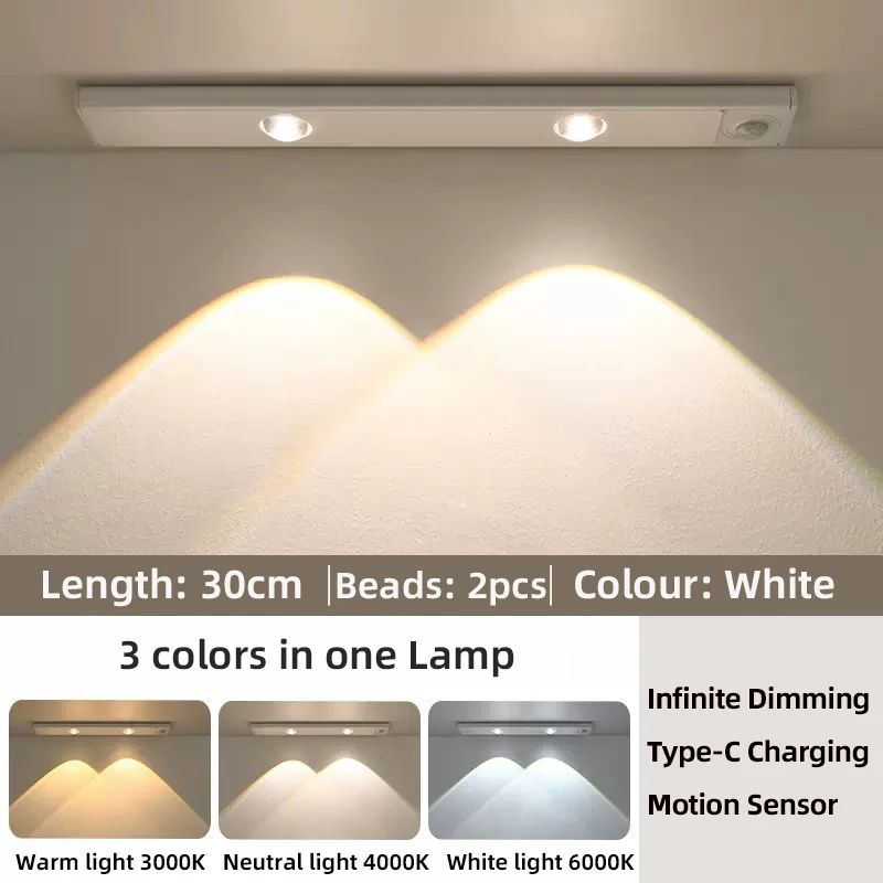 Weiße/Schwarze Led-Schrankleuchte, Usb Wiederaufladbar, Bewegungsmelder, Led-Licht Für Küche, Kleiderschrank, Schrankbeleuchtung, 20 Cm/30 Cm/40 Cm/50 Cm Weiße/Schwarze Led-Schrankleuchte, Usb Wiederaufladbar, Bewegungsmelder, Led-Licht Für Küche, Kleiderschrank, Schrankbeleuchtung, 20 Cm/30 Cm/40 Cm/50 Cm - Image 11