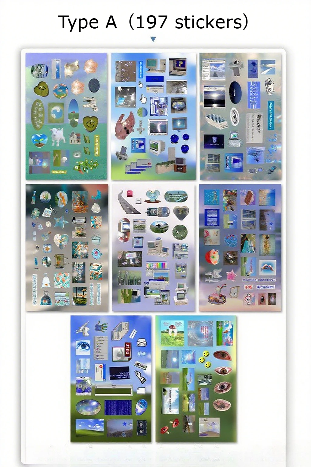 8/16 Blatt Y2K Gen Z Electronic Memories Style Retro Dreamcore Collages Journals Diary Scrapbook Sticker 8/16 Blatt Y2K Gen Z Electronic Memories Style Retro Dreamcore Collages Journals Diary Scrapbook Sticker - Image 7