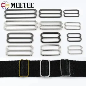 10/20/30 Stück Meetee Metall Tri-Glide Ringe Schnallen 6–50 mm BH-Träger verstellbarer Verschluss 8-förmiger Ringhaken Bekleidungs-Hardware-Zubehör