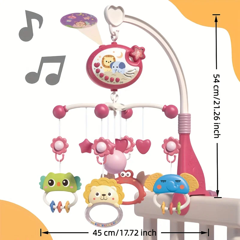360 ° Musikalisches Baby-Mobile Mit Rotierendem Nachtlicht, Projektion, Bettglocke, Vier Geschwindigkeiten, Timer, Hängendes Spielzeug Für Säuglinge Und Neugeborene, Bettseitiges Geschenk 360 ° Musikalisches Baby-Mobile Mit Rotierendem Nachtlicht, Projektion, Bettglocke, Vier Geschwindigkeiten, Timer, Hängendes Spielzeug Für Säuglinge Und Neugeborene, Bettseitiges Geschenk - Image 6