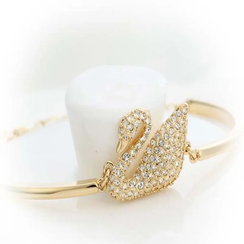 Luxus Zirkon Charm Armband Schmuck Zubehör Für Frauen Party Geschenke Mode Gold Rose Gold Schwan Armreif Luxus Zirkon Charm Armband Schmuck Zubehör Für Frauen Party Geschenke Mode Gold Rose Gold Schwan Armreif - Image 9