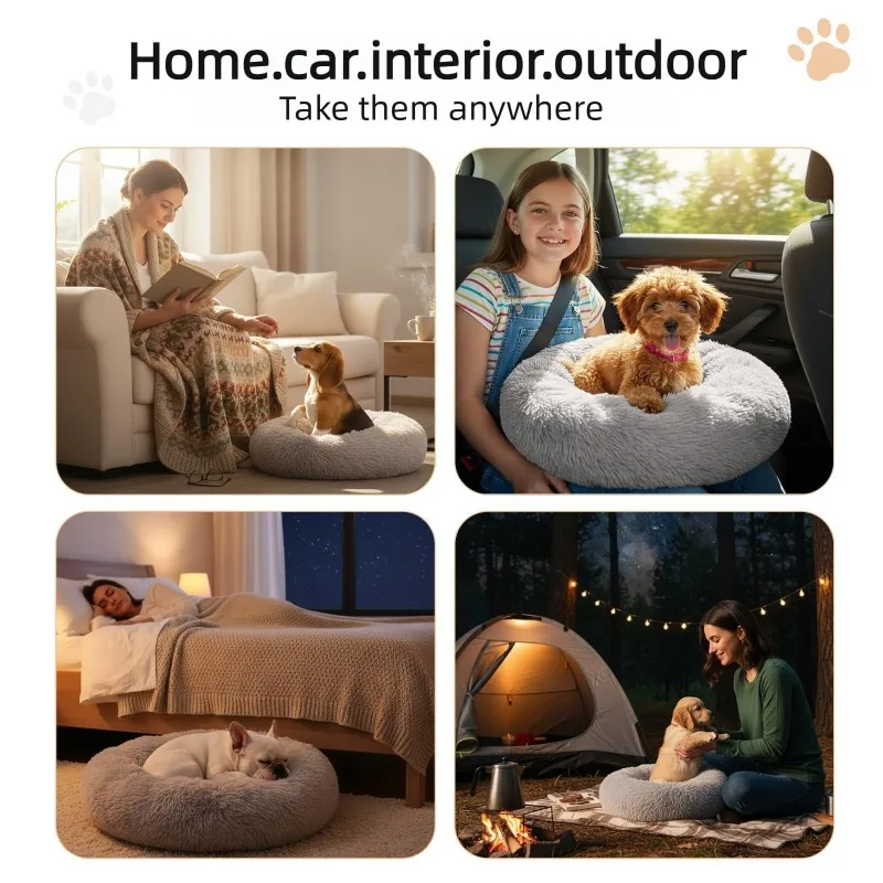 Soft Pet Cat Bed Pad Plush Warm Faux Fur Dog Calm Bed Donut Round Bed Comfortable Sleeping Washable For Small Medium Dog And Cat Soft Pet Cat Bed Pad Plush Warm Faux Fur Dog Calm Bed Donut Round Bed Comfortable Sleeping Washable For Small Medium Dog And Cat - Image 18