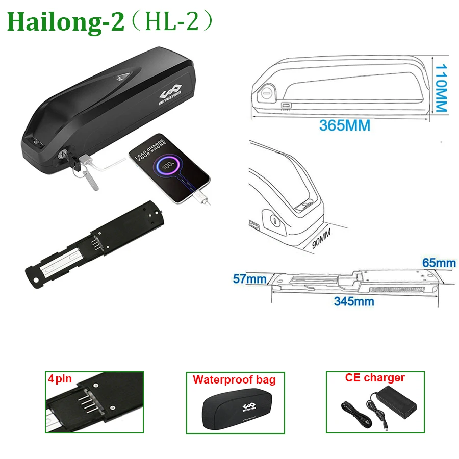 4-Polige Hagel-E-Bike-Batterie 1500 36V 48V 52V 15Ah 20Ah 25Ah 50E M50T Elektrofahrrad-Lithium-Pack Für 1000W 750W 500W 350W. 4-Polige Hagel-E-Bike-Batterie 1500 36V 48V 52V 15Ah 20Ah 25Ah 50E M50T Elektrofahrrad-Lithium-Pack Für 1000W 750W 500W 350W. - Image 3