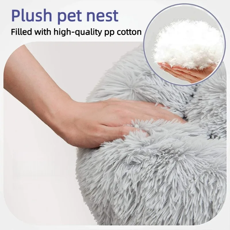 Soft Pet Cat Bed Pad Plush Warm Faux Fur Dog Calm Bed Donut Round Bed Comfortable Sleeping Washable For Small Medium Dog And Cat Soft Pet Cat Bed Pad Plush Warm Faux Fur Dog Calm Bed Donut Round Bed Comfortable Sleeping Washable For Small Medium Dog And Cat - Image 16