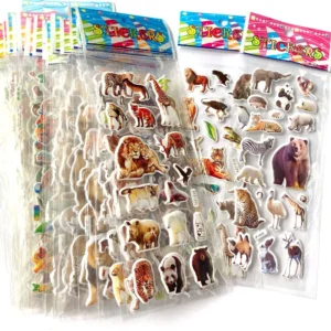 10 Blatt 3D-Puffy-Aufkleber, Tiere, große Aufkleber, Scrapbook-Dekoration, Geburtstag, Neujahr, Weihnachtsgeschenke für Kinder, Jungen und Mädchen