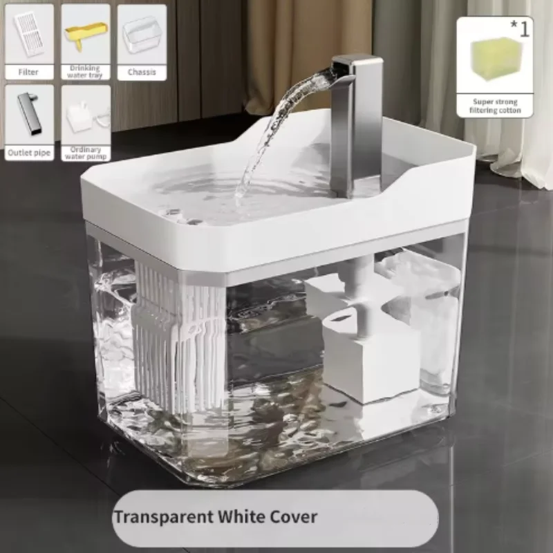 Usb-Katzenwasserbrunnen Mit Automatischem Filter, Transparenter, Trocken Brennender Umlaufspender, Inklusive Pumpe Für Katzen Usb-Katzenwasserbrunnen Mit Automatischem Filter, Transparenter, Trocken Brennender Umlaufspender, Inklusive Pumpe Für Katzen - Image 11