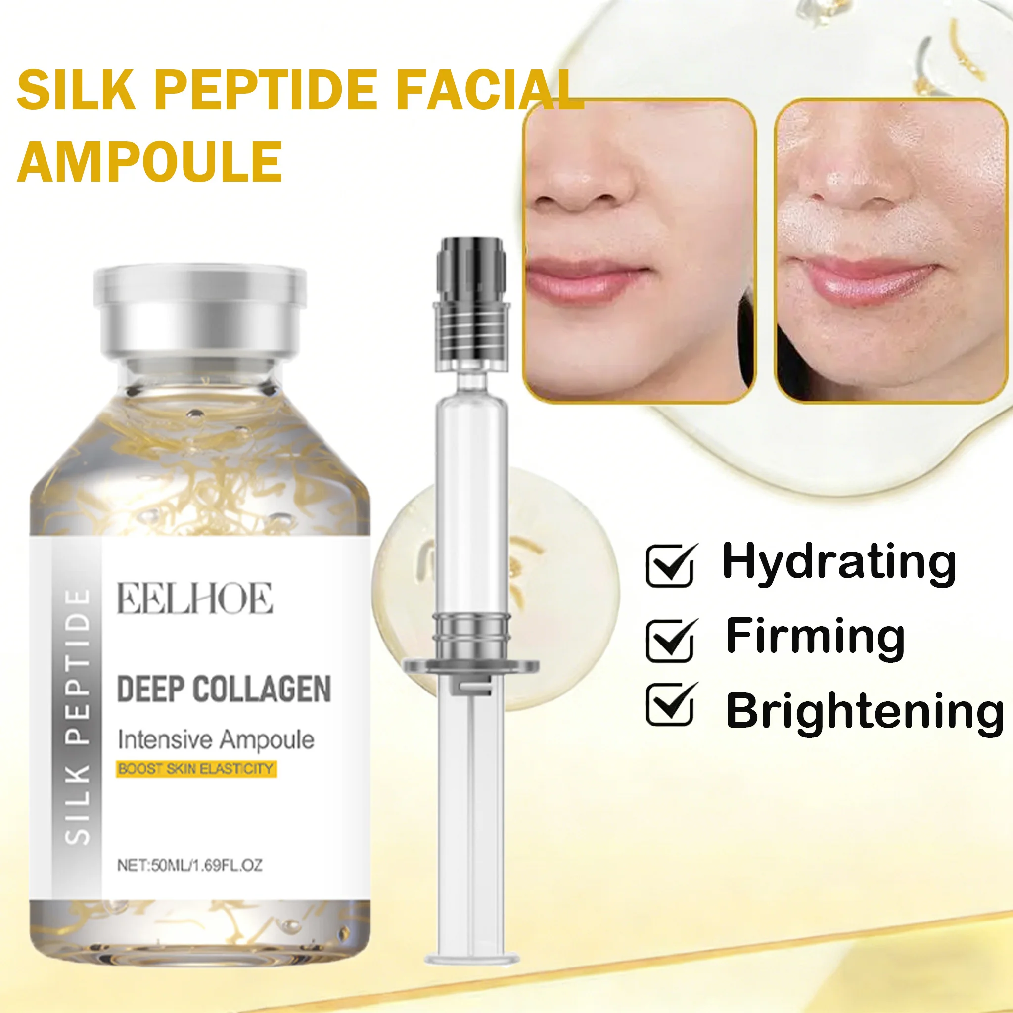 Seidenpeptid Intensiv-Lifting-Ampulle Tiefenwirksames Kollagen-Revitalisierungs-Essenz Gesichtsstraffendes Glättendes Anti-Aging-Serum Seidenpeptid Intensiv-Lifting-Ampulle Tiefenwirksames Kollagen-Revitalisierungs-Essenz Gesichtsstraffendes Glättendes Anti-Aging-Serum