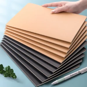 1/5pc Kraft Papier Abdeckung Notebook A5 36 blätter Retro Schwarz Horizontale Linie Zeichnung Student Notebook Skizze Buch karton Malerei