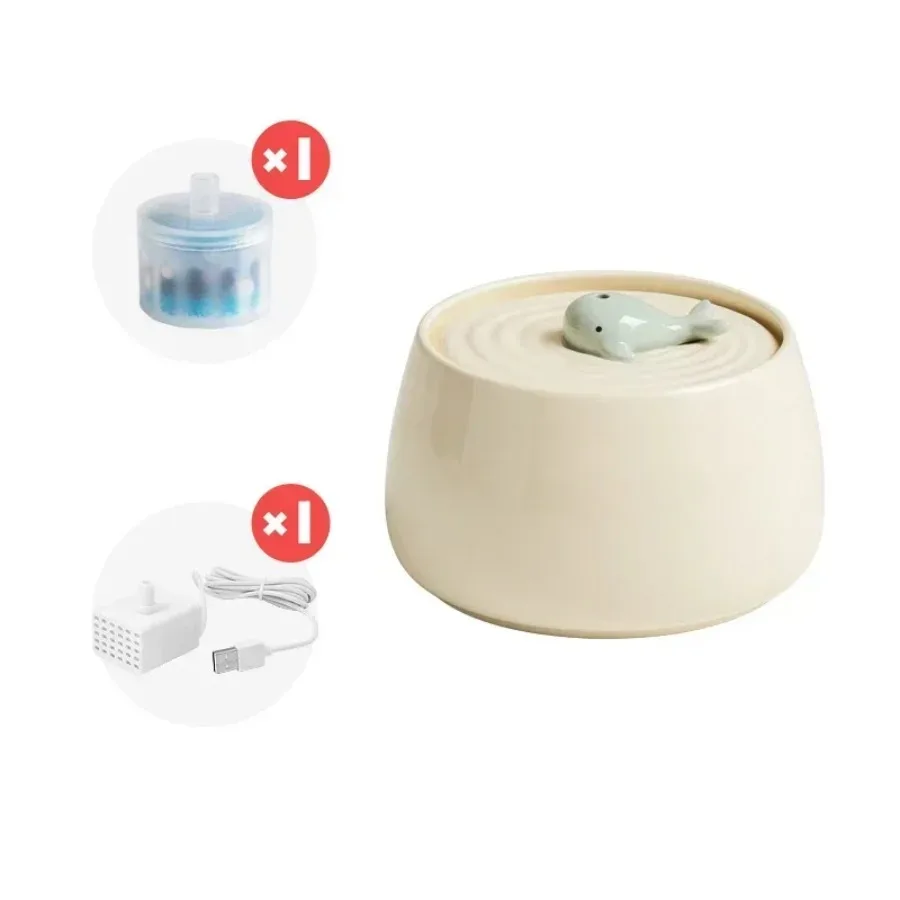 Ceramic Water Fountain Cat Charging Pet Water Feeders Dogs Automatic Circulating Filtration Flow Water Dispenser Cat Accessories Ceramic Water Fountain Cat Charging Pet Water Feeders Dogs Automatic Circulating Filtration Flow Water Dispenser Cat Accessories - Image 10