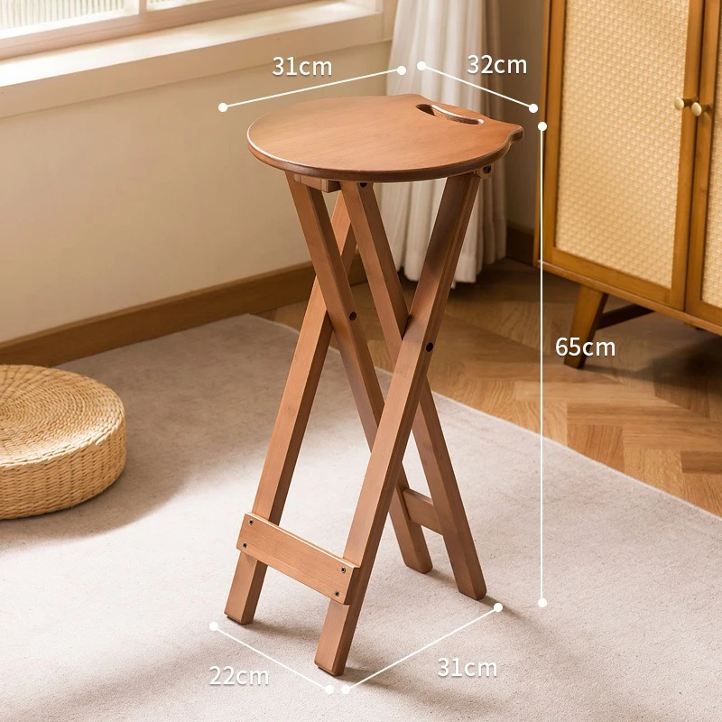 Retro Style Bamboo Folding Stool, Household Foldable Round Stool, Foldable High Stool, Bar Stool, Restaurant Dining Stool Retro Style Bamboo Folding Stool, Household Foldable Round Stool, Foldable High Stool, Bar Stool, Restaurant Dining Stool - Image 8