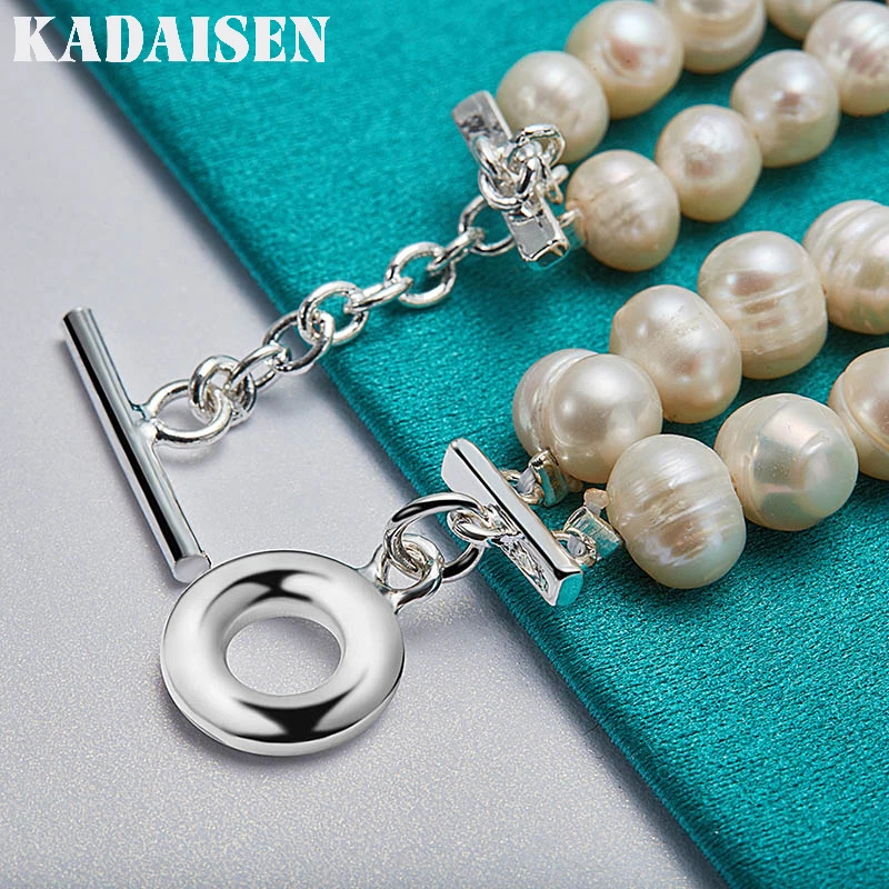 925 Sterling Silber Natürliche Süßwasserperlen-Kette 20Cm Armband Für Damen Hochzeit Verlobung Mode Charm Schmuck 925 Sterling Silber Natürliche Süßwasserperlen-Kette 20Cm Armband Für Damen Hochzeit Verlobung Mode Charm Schmuck - Image 5