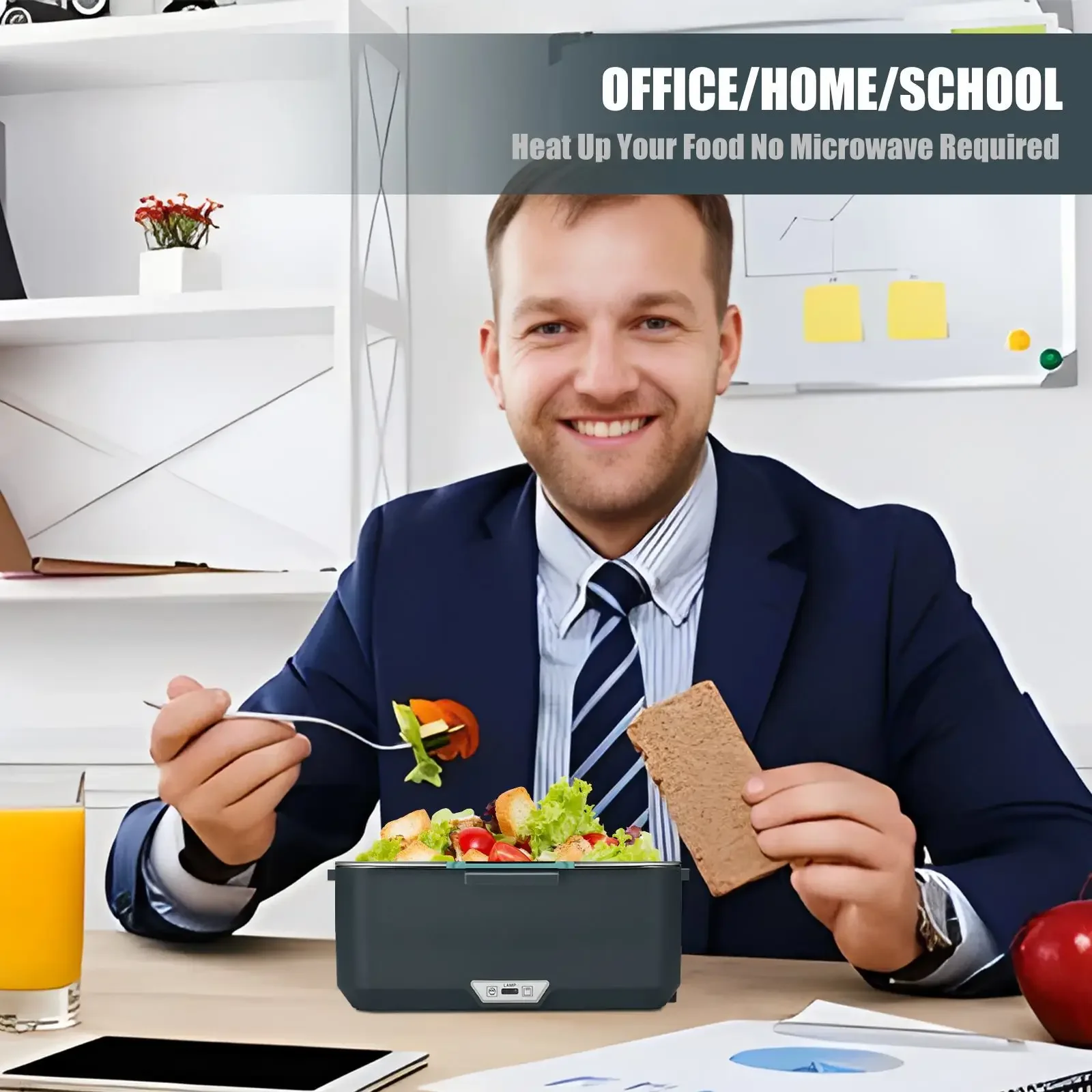 Tinsol Neue 3,5 L Elektrische Lunchbox, 90 W, Tragbare Lebensmittelheizung, Geeignet Für Auto Oder Zuhause, Auslaufsichere Mittagessenheizung, Mikrowelle Tinsol Neue 3,5 L Elektrische Lunchbox, 90 W, Tragbare Lebensmittelheizung, Geeignet Für Auto Oder Zuhause, Auslaufsichere Mittagessenheizung, Mikrowelle - Image 2
