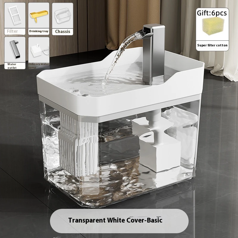Cat Water Fountain Auto Filter Transparent Drinker Usb Anti-Dry Burning Recirculate Filtering Water Dispenser With Pump Cat Water Fountain Auto Filter Transparent Drinker Usb Anti-Dry Burning Recirculate Filtering Water Dispenser With Pump - Image 7