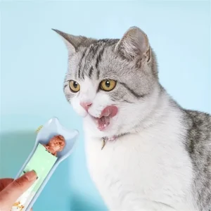Haustierzubehör Katzenstreifen-Quetschlöffel Katzenstreifen-Fütterer für Leckbare Nasse Katzenleckerlis Flüssiger Snack-Fütterer für Haustiere Katzenfütterer