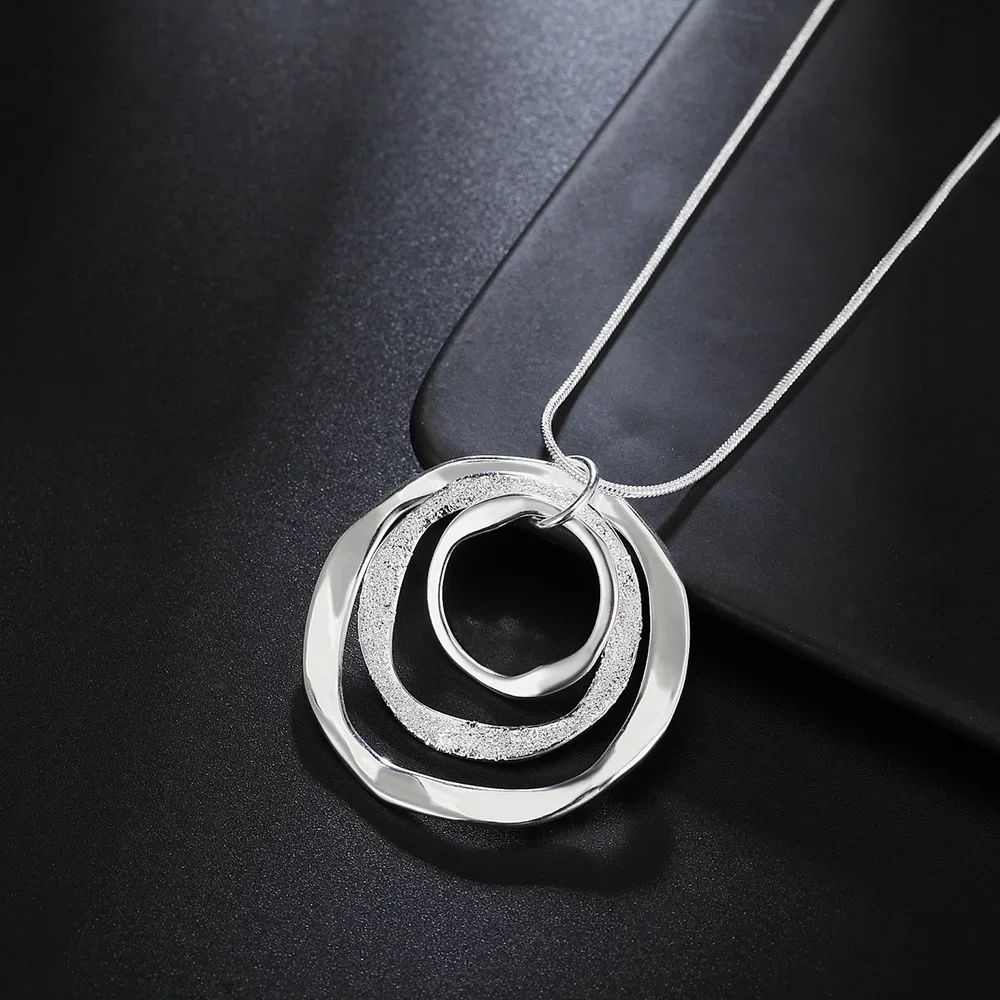 40-75 Cm Feine Marke 925 Sterling Silber Halskette Für Frauen Luxus Hochzeit Schmuck Böhmen Kreis Anhänger Kette Neckalce 40-75 Cm Feine Marke 925 Sterling Silber Halskette Für Frauen Luxus Hochzeit Schmuck Böhmen Kreis Anhänger Kette Neckalce - Image 5