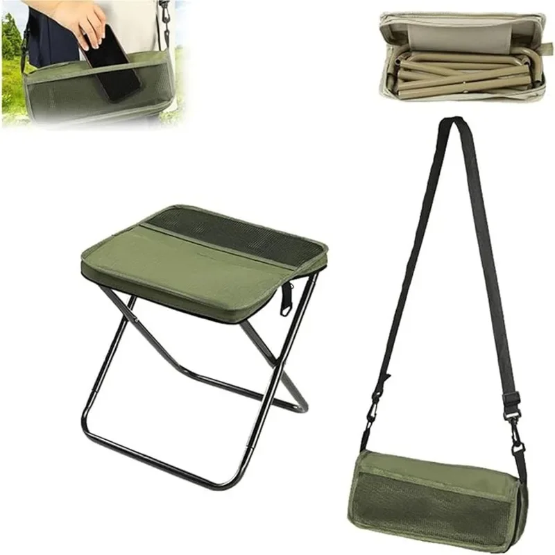 Foldable Backpack Stool, Folding Mini Outdoor Camping Stool, Foldable Lightweight Hunting Seat With Zippered Carrying Bag 1Pcs Foldable Backpack Stool, Folding Mini Outdoor Camping Stool, Foldable Lightweight Hunting Seat With Zippered Carrying Bag 1Pcs - Image 7