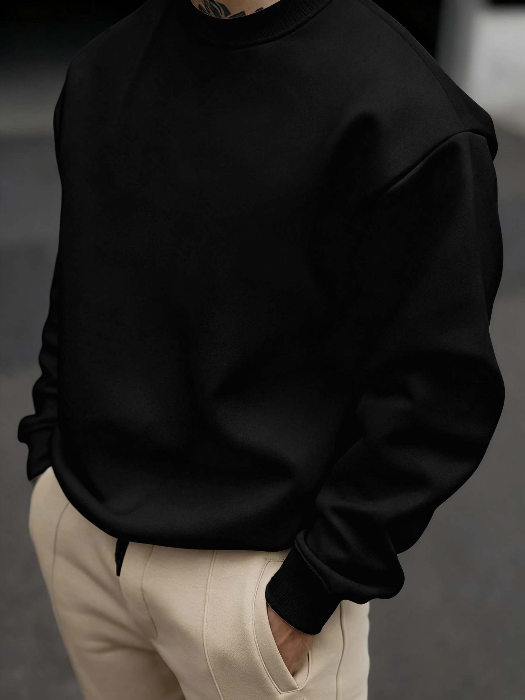 Weiche Herbst-Sweatshirts Für Herren, Street-Business-Pullover, Bequeme Basics, Tops, Sport, Freizeit, Sportbekleidung, Tägliche All-Match-Kleidung Weiche Herbst-Sweatshirts Für Herren, Street-Business-Pullover, Bequeme Basics, Tops, Sport, Freizeit, Sportbekleidung, Tägliche All-Match-Kleidung - Image 4