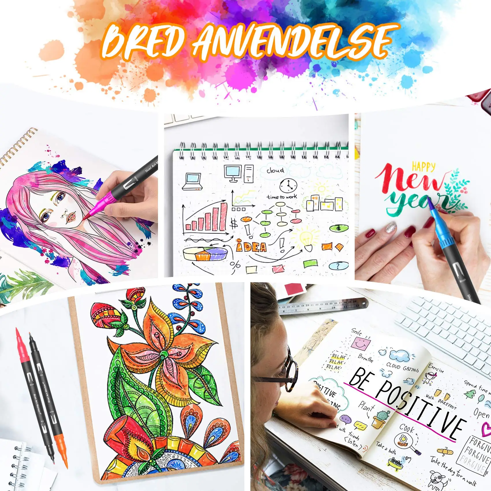 120 Farben Filzstift Zeichnen Aquarell Kunstmarker Stift Doppelseitiger Pinsel Fineliner Farbstift-Set Für Kunst Kalligraphie Malerei 120 Farben Filzstift Zeichnen Aquarell Kunstmarker Stift Doppelseitiger Pinsel Fineliner Farbstift-Set Für Kunst Kalligraphie Malerei - Image 5