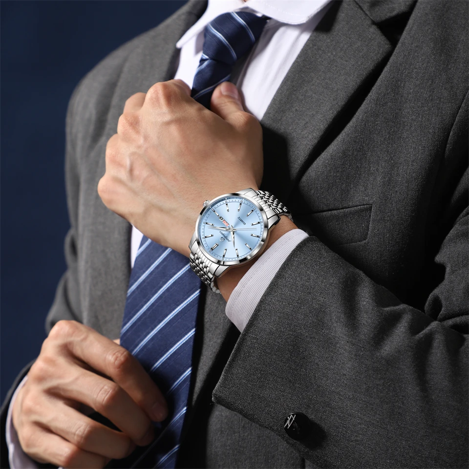 2025 Neue Top Marke Luxus Mann Armbanduhr Wasserdicht Leucht Datum Männer Uhren Edelstahl Quarz 43Mm Herren Uhr Männlichen Reloj 2025 Neue Top Marke Luxus Mann Armbanduhr Wasserdicht Leucht Datum Männer Uhren Edelstahl Quarz 43Mm Herren Uhr Männlichen Reloj - Image 6