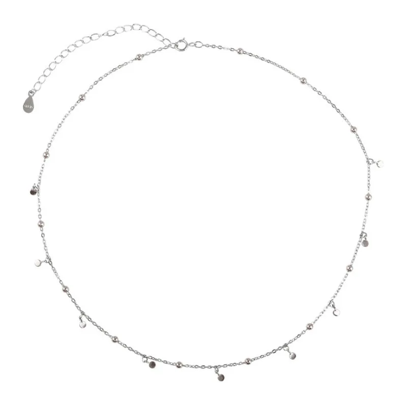Echte 925Er Sterlingsilber-Geometrische Runde Halsband-Halskette Für Modische Frauen, Minimalistischer Feiner Schmuck, Niedliche Accessoires, Geschenk Echte 925Er Sterlingsilber-Geometrische Runde Halsband-Halskette Für Modische Frauen, Minimalistischer Feiner Schmuck, Niedliche Accessoires, Geschenk - Image 6