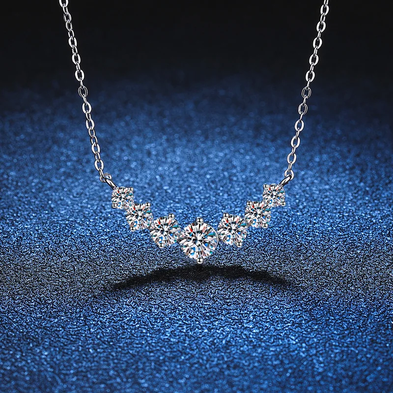 Halskette Aus 925Er-Sterlingsilber, 5A-Zirkon, Modisch Für Damen, Hochzeit, Schmuck, Verlobung, Charm, Party, Geschenk, Feine Kette Halskette Aus 925Er-Sterlingsilber, 5A-Zirkon, Modisch Für Damen, Hochzeit, Schmuck, Verlobung, Charm, Party, Geschenk, Feine Kette - Image 6