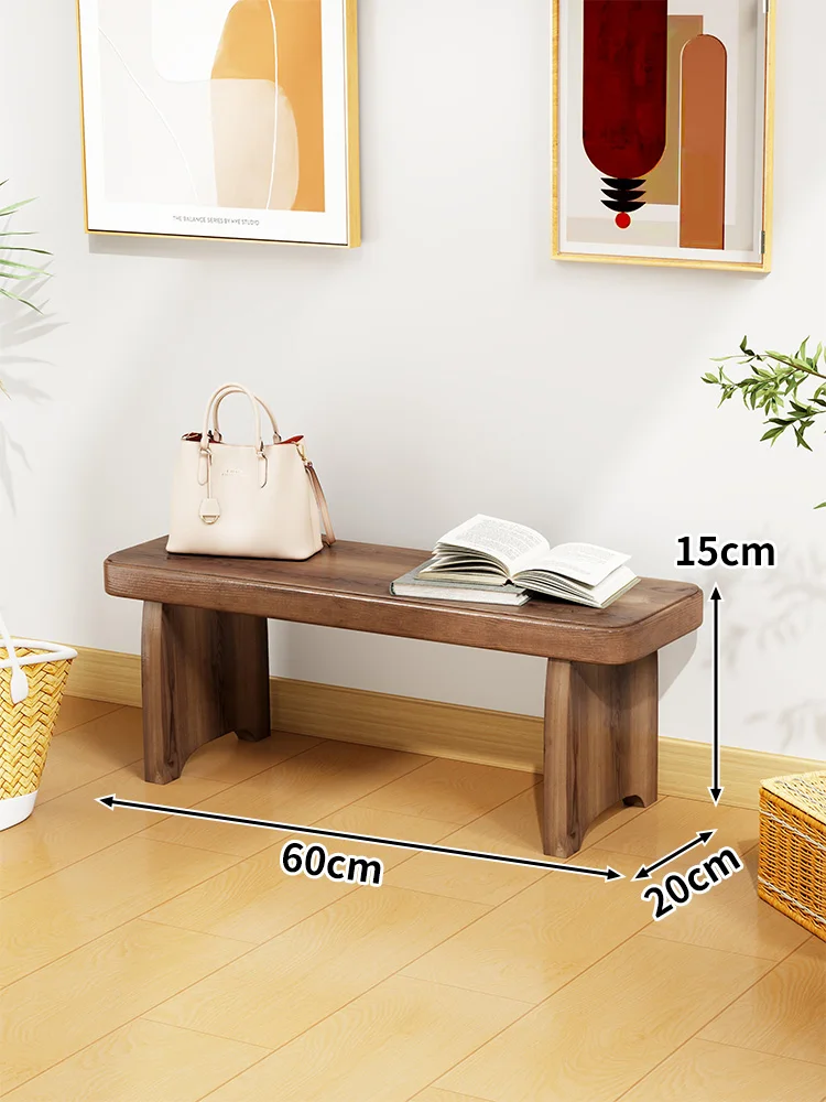 Solid Wood Entryway Bench - Multi-Purpose Stool For Living Room, Sofa Side Table &Amp; Shoe Storage, Rustic Home Decor Solid Wood Entryway Bench - Multi-Purpose Stool For Living Room, Sofa Side Table &Amp; Shoe Storage, Rustic Home Decor - Image 11