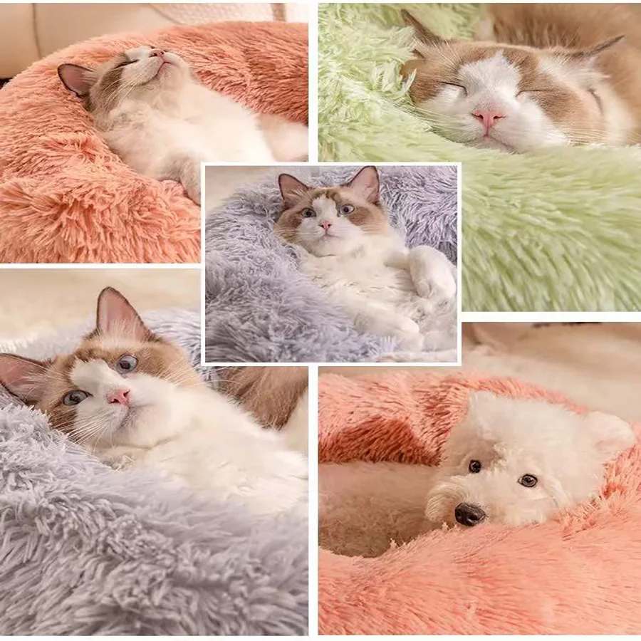 Soft Pet Cat Bed Pad Plush Warm Faux Fur Dog Calm Bed Donut Round Bed Comfortable Sleeping Washable For Small Medium Dog And Cat Soft Pet Cat Bed Pad Plush Warm Faux Fur Dog Calm Bed Donut Round Bed Comfortable Sleeping Washable For Small Medium Dog And Cat - Image 11