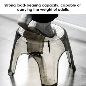 Bathroom Bath Stool Non-Slip Transparent Shoe Change Stool Toilet Thickened Plastic Low Stool for Bathroom Bedside ﻿
