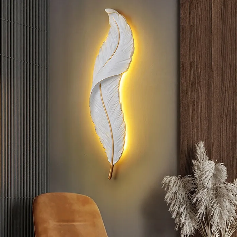 Moderne Wohnzimmer Korridor Beleuchtung Wand Lampe Nordic Wohnkultur Schlafzimmer Nacht Lampen Licht Luxus Kreative Led Feder Lampe Moderne Wohnzimmer Korridor Beleuchtung Wand Lampe Nordic Wohnkultur Schlafzimmer Nacht Lampen Licht Luxus Kreative Led Feder Lampe