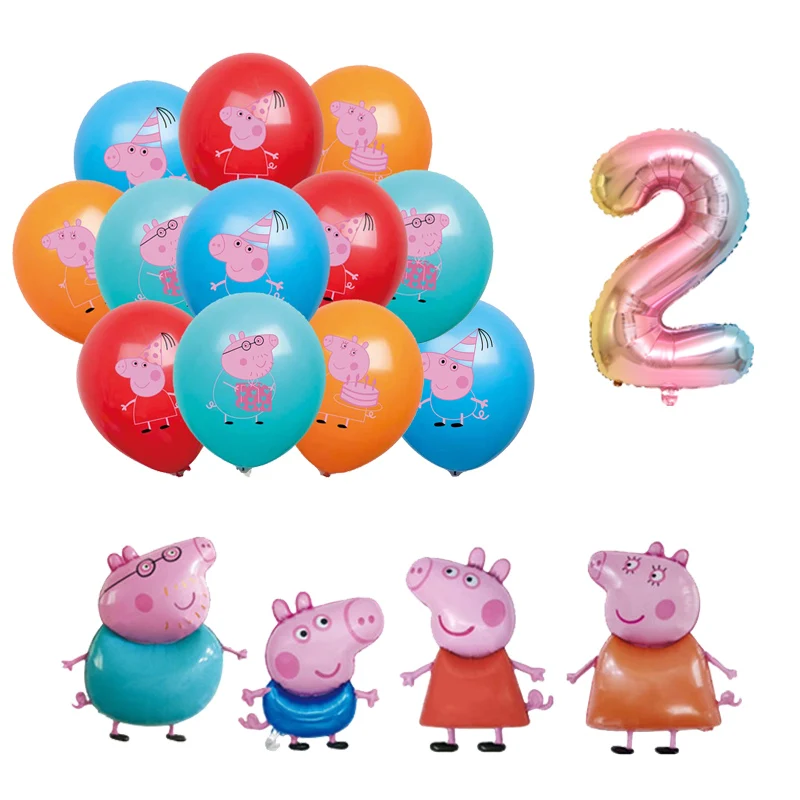 Peppa Pig Geburtstagsparty-Dekoration, George Page Family Ballon Für Kinder, Eventzubehör, Geschirr, Banner, Hintergrund, Geschenk, Babyparty Peppa Pig Geburtstagsparty-Dekoration, George Page Family Ballon Für Kinder, Eventzubehör, Geschirr, Banner, Hintergrund, Geschenk, Babyparty - Image 2
