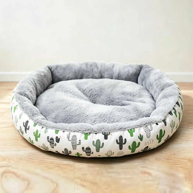 Rundes Cord-Katzenbett, Weiches Und Warmes Haustierbett Rundes Cord-Katzenbett, Weiches Und Warmes Haustierbett - Image 13