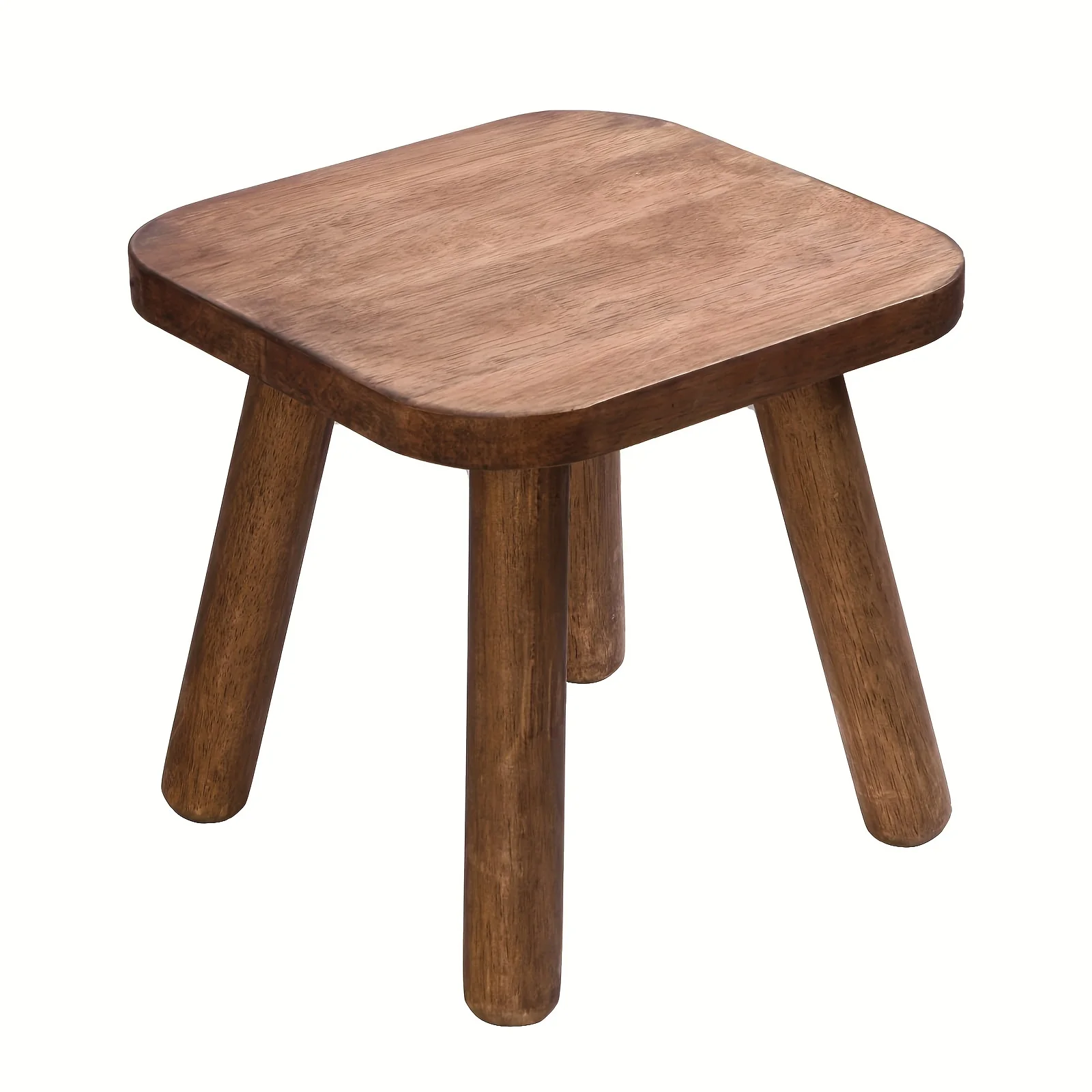 Small Wooden Stool, Well-Balanced, With A Natural Dark Walnut Finish, Simple Design, Suitable For Home, Office Or Plant Display. Small Wooden Stool, Well-Balanced, With A Natural Dark Walnut Finish, Simple Design, Suitable For Home, Office Or Plant Display. - Image 7