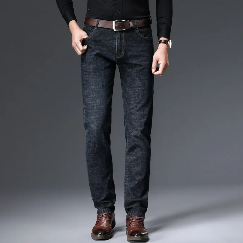Männer Mode Gerade Jeans Männer 2025, Neue Stretch Slim Fit Hosen Bequeme Weiche Business Denim Hosen Männliche Marke Kleidung Männer Mode Gerade Jeans Männer 2025, Neue Stretch Slim Fit Hosen Bequeme Weiche Business Denim Hosen Männliche Marke Kleidung - Image 7