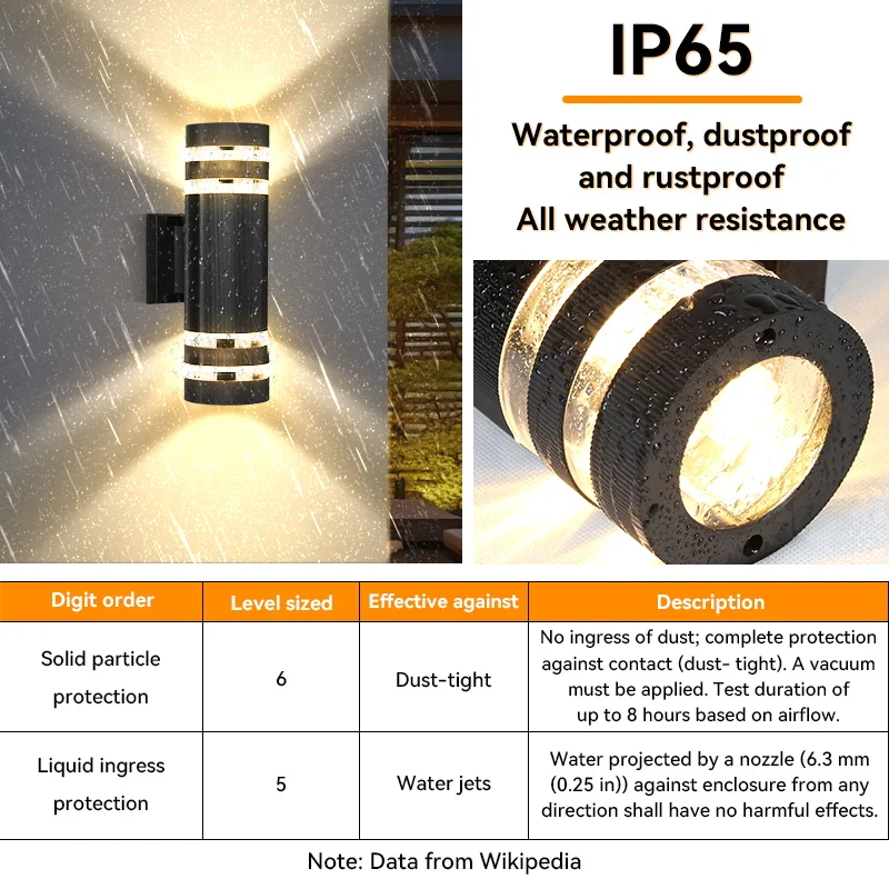 Led-Außenwandleuchten, E27, Nach Oben Und Unten, Außenwandleuchte, Ip65, Wasserdichte Led-Wandleuchte Für Veranda, Haustür, Garten, Wandleuchte Led-Außenwandleuchten, E27, Nach Oben Und Unten, Außenwandleuchte, Ip65, Wasserdichte Led-Wandleuchte Für Veranda, Haustür, Garten, Wandleuchte - Image 4