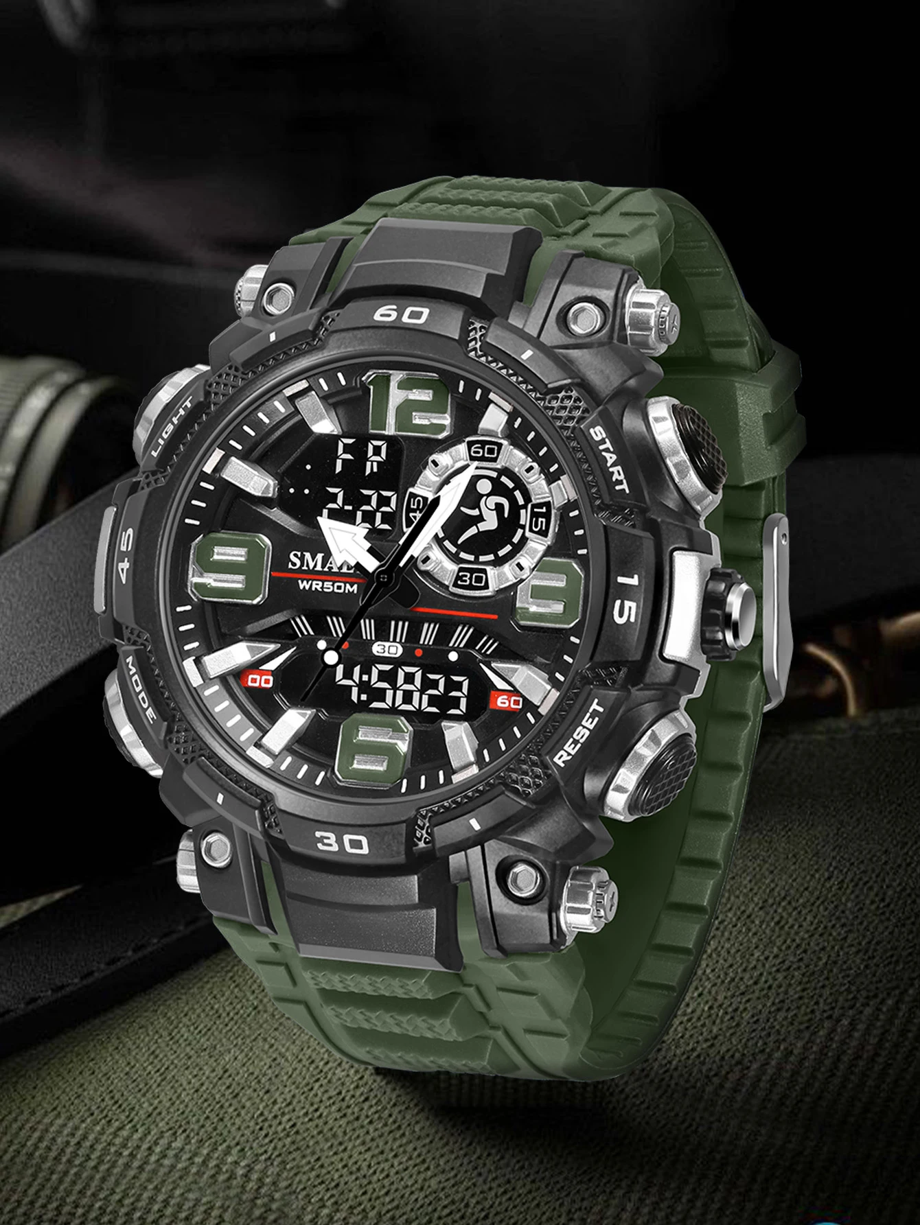 Quarzuhr Für Männer Smael Uhr Wasserdichte Stoppuhr Led-Uhren Männliche Uhr 1921 Sport Uhren Männer Relogio Masculino Digital Quarzuhr Für Männer Smael Uhr Wasserdichte Stoppuhr Led-Uhren Männliche Uhr 1921 Sport Uhren Männer Relogio Masculino Digital - Image 4
