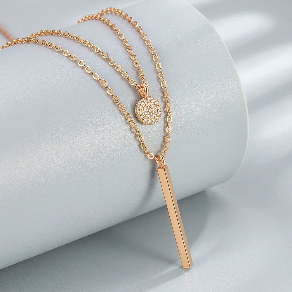 Beliebte Modische Halskette Aus 925Er Sterlingsilber Mit Doppellagigem Anhänger Für Damen, Schlüsselbeinkette, Luxuriöser Schmuck, Choker, Geschenk Beliebte Modische Halskette Aus 925Er Sterlingsilber Mit Doppellagigem Anhänger Für Damen, Schlüsselbeinkette, Luxuriöser Schmuck, Choker, Geschenk - Image 8