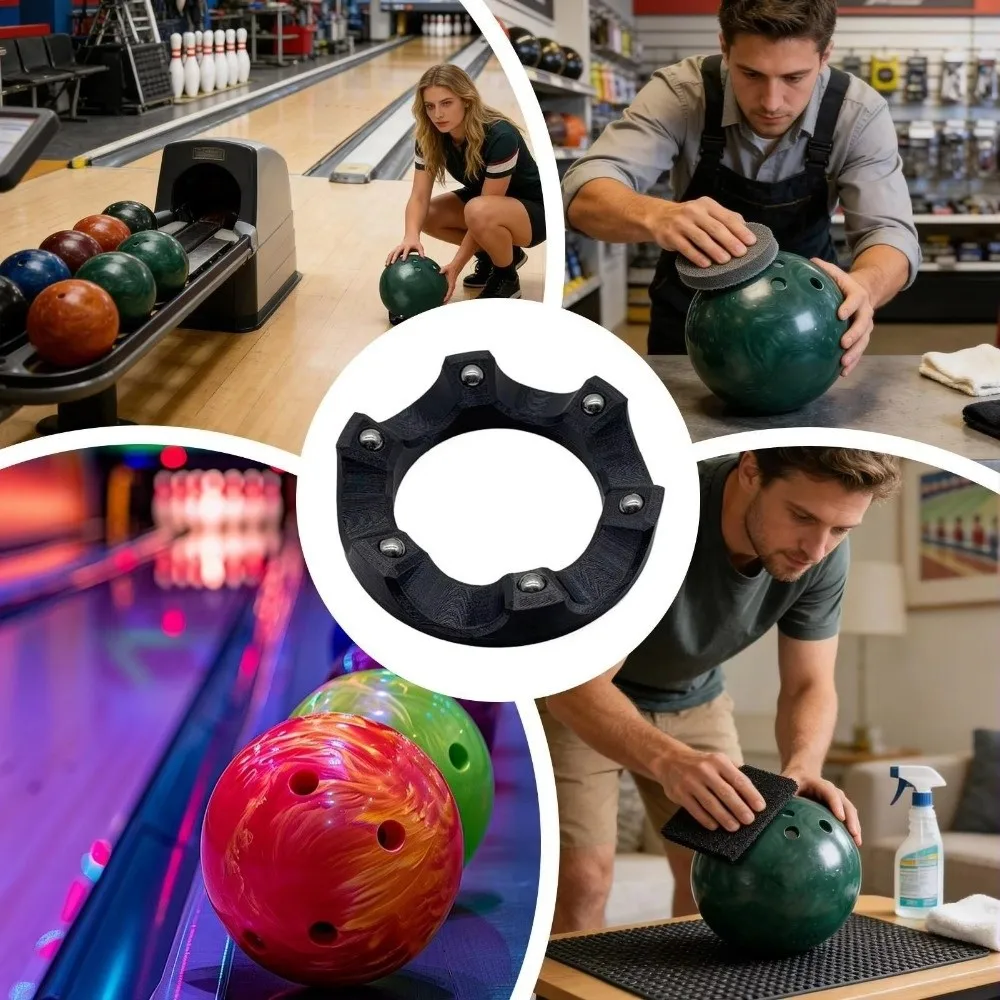 Multifunktionaler Bowlingkugelständer 360° Drehbar – Halterung Zum Polieren, Aufbewahren Und Präsentieren Von Bowlingkugeln Multifunktionaler Bowlingkugelständer 360° Drehbar – Halterung Zum Polieren, Aufbewahren Und Präsentieren Von Bowlingkugeln - Image 2