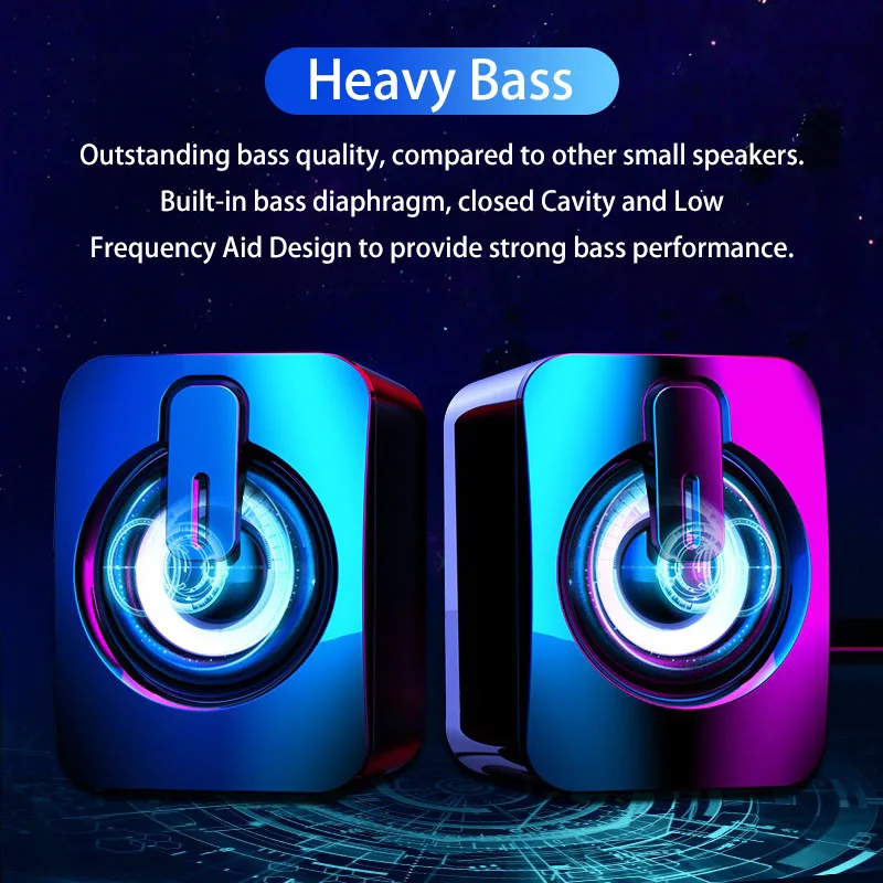 Pc-Lautsprecher Mit Hifi-Stereo, Usb, Mikrofon &Amp; Led-Beleuchtung – Kabelgebundene Soundbox Für Desktop-Computer Pc-Lautsprecher Mit Hifi-Stereo, Usb, Mikrofon &Amp; Led-Beleuchtung – Kabelgebundene Soundbox Für Desktop-Computer - Image 3