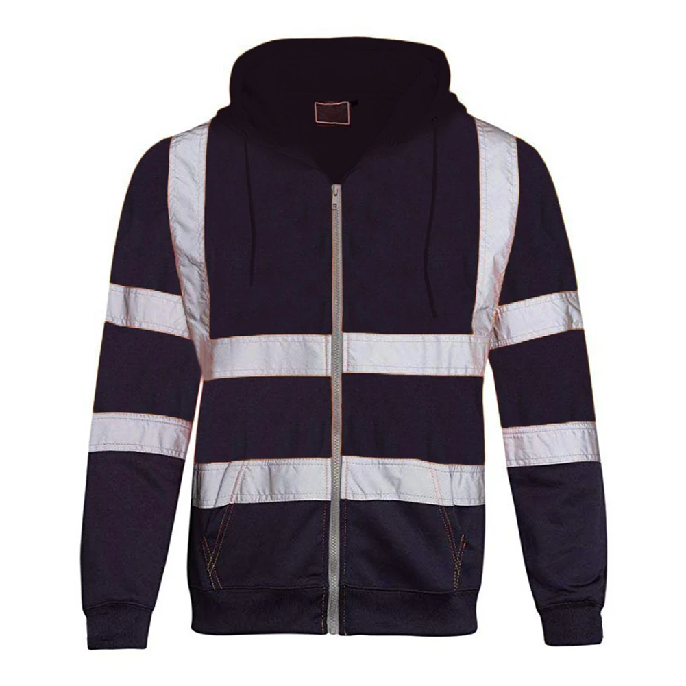 Herren-Oberteile Mit Kapuze Und Reißverschluss, Modisches, Gut Sichtbares, Reflektierendes Sweatshirt Für Herren, Bomberjacke, Seitentaschen, Atmungsaktive Mantel-Oberteile Herren-Oberteile Mit Kapuze Und Reißverschluss, Modisches, Gut Sichtbares, Reflektierendes Sweatshirt Für Herren, Bomberjacke, Seitentaschen, Atmungsaktive Mantel-Oberteile - Image 8