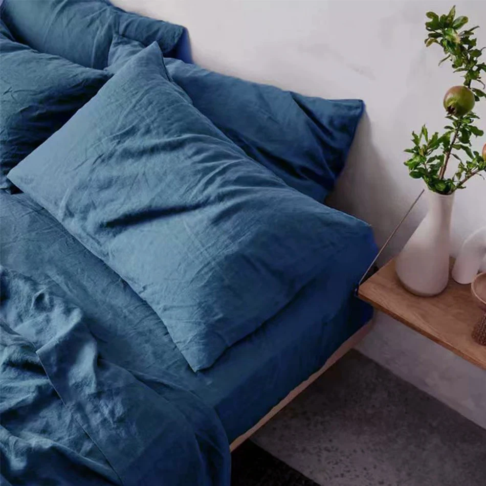 100% Linen Bed Duvet Cover Stone Washed France Linen Solid Color Breathable Sheets Pillowcase Home Textiles Bedding 100% Linen Bed Duvet Cover Stone Washed France Linen Solid Color Breathable Sheets Pillowcase Home Textiles Bedding - Image 10