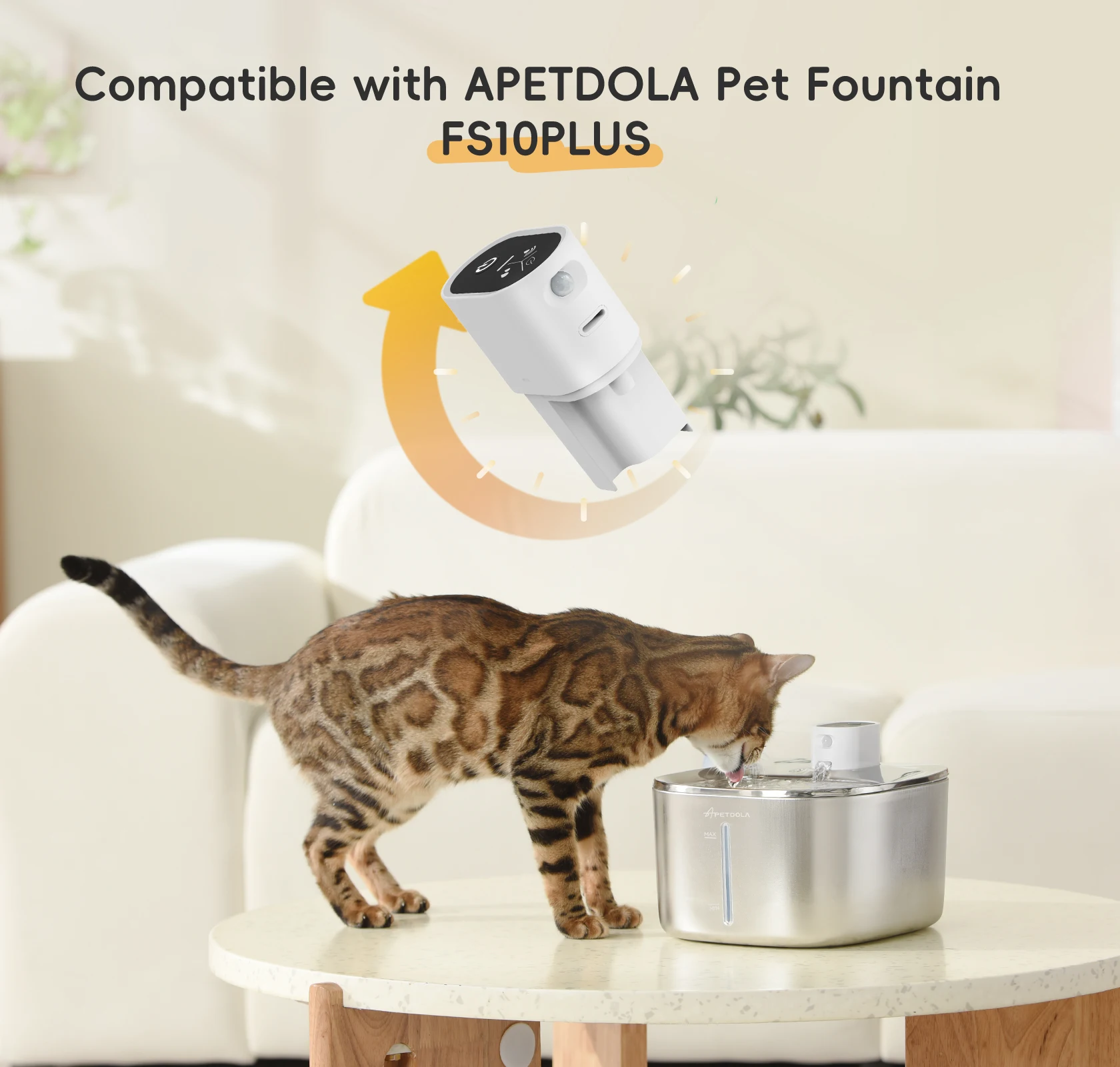 Smart Motion Sensor Schalter Hosts Haustier Wasser Brunnen Zubehör Für Apetdola 4L Edelstahl Katze Wasser Brunnen Fs10Pro Smart Motion Sensor Schalter Hosts Haustier Wasser Brunnen Zubehör Für Apetdola 4L Edelstahl Katze Wasser Brunnen Fs10Pro - Image 3