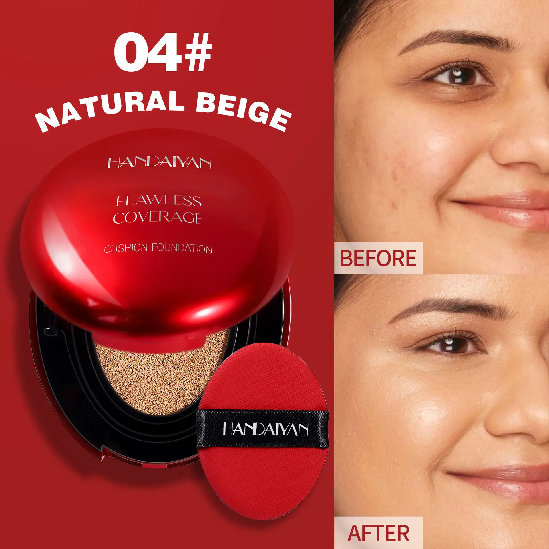 Korean Air Cushion Foundation – Leichter, Natürlicher, Feuchtigkeitsspendender Concealer, Aufhellende, Ölkontrollierende, Langanhaltende Make-Up-Basis Für Damen Korean Air Cushion Foundation – Leichter, Natürlicher, Feuchtigkeitsspendender Concealer, Aufhellende, Ölkontrollierende, Langanhaltende Make-Up-Basis Für Damen - Image 11