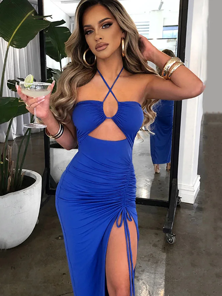 Ärmellose Sexy Weibliche Midi Backless Kleider Schlank Nacht Club Party Frauen Kleid Bodycon Vestidos Elegantes Para Mujer Ärmellose Sexy Weibliche Midi Backless Kleider Schlank Nacht Club Party Frauen Kleid Bodycon Vestidos Elegantes Para Mujer - Image 4